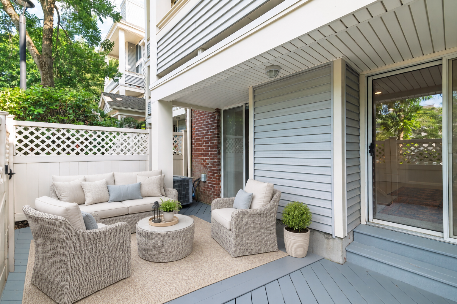 210 square foot private gated patio